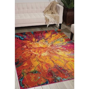 Celestial Cayenne 4 ft. x 6 ft. Abstract Contemporary Area Rug