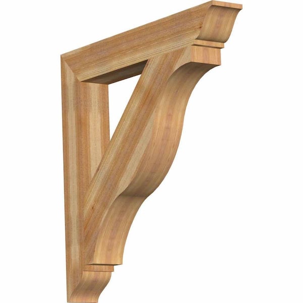 Ekena Millwork 6 in. x 44 in. x 44 in. Western Red Cedar Funston Traditional Rough Sawn Bracket