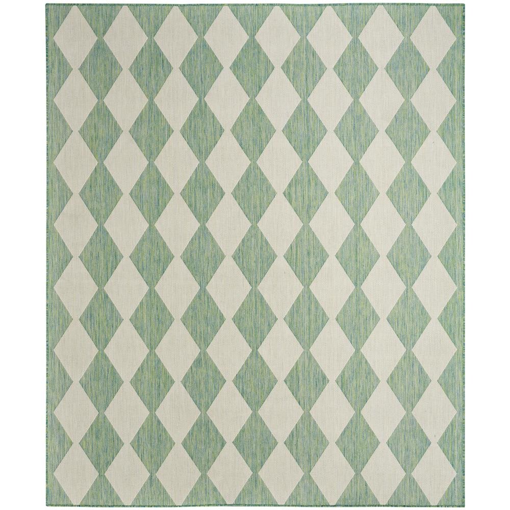 Nourison Positano Blue Green 8 ft. x 10 ft. Diamond Contemporary Area Rug