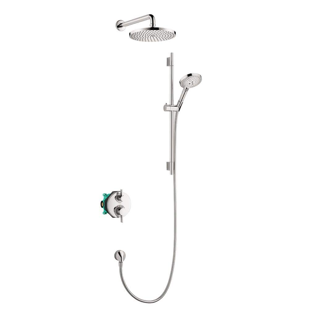 Chrome Multi-Head Adjustable Height Shower System