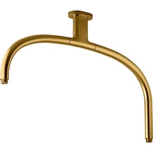 Statement Iconic Dual Shower Arm in Vibrant Brushed Moderne Brass