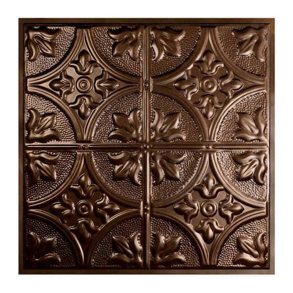 Great Lakes Tin Jamestown 2 ft. x 2 ft. Lay-In Tin Ceiling Tile in Bronze Burst