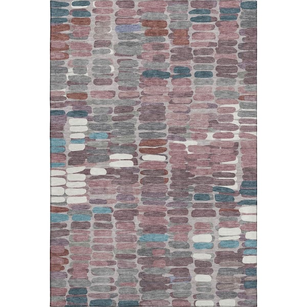 Mayfield Premium Machine Washable Abstract AMF2349 Blush 10 ft. x 14 ft. Area Rug