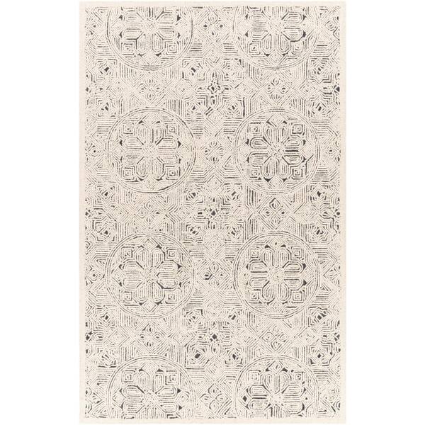 Livabliss Newcastle Cream Medallion 5 ft. x 8 ft. Indoor Area Rug