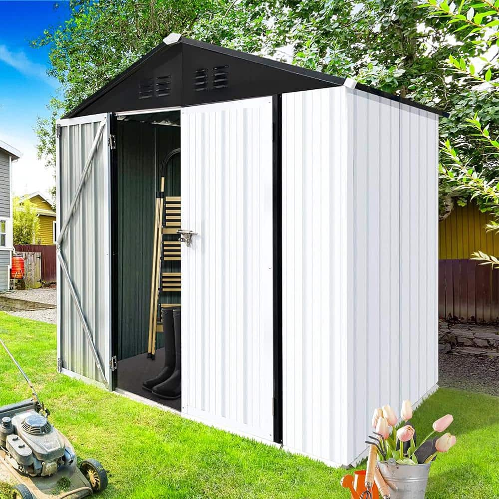 Btmway 6 Ft. W X 4 Ft. D Galvanized Steel Outdoor Metal Storage Shed 