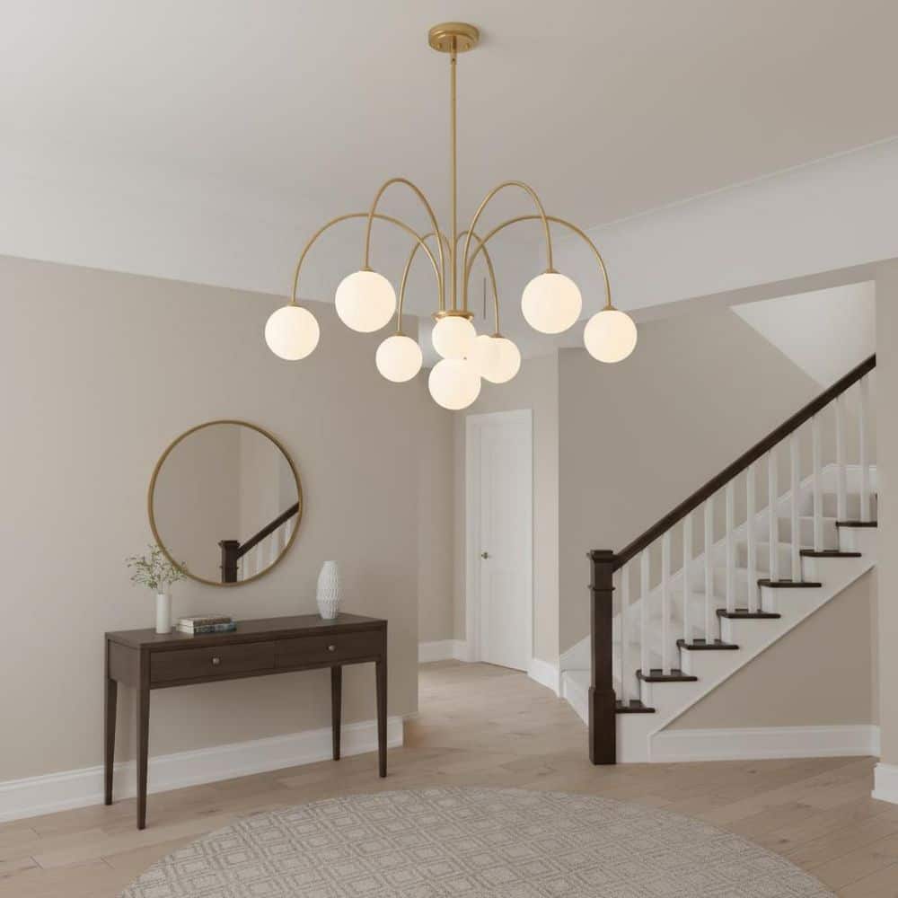 6-Light Gold LED Pendant Light with G9 Base, Statement Ceiling Chandelier for Dining Room, Living Room, Kitchen Island price history on PriceWatchPro