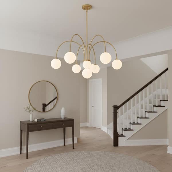 YANSUN 6-Light Gold Modern LED Pendant Light, G9 Base Hanging