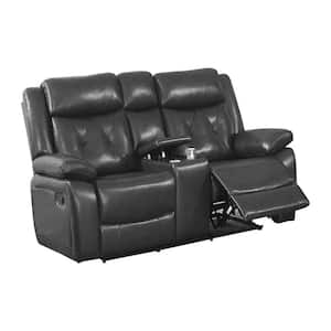 Gray Fabric Power Lift Recliner with Tufted Back