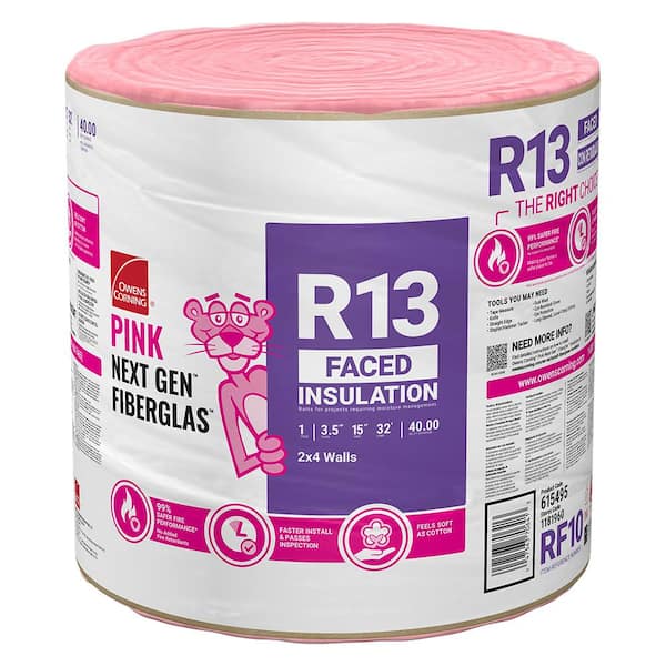 Owens Corning R- 13 Faced Fiberglass Insulation Roll 15 in. x 32 ft. (1 Roll)