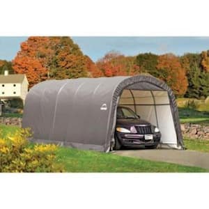 12 ft. W x 20 ft. D x 8 ft. H Steel and Polyethylene Garage without Floor in Grey with Corrosion-Resistant Steel Frame