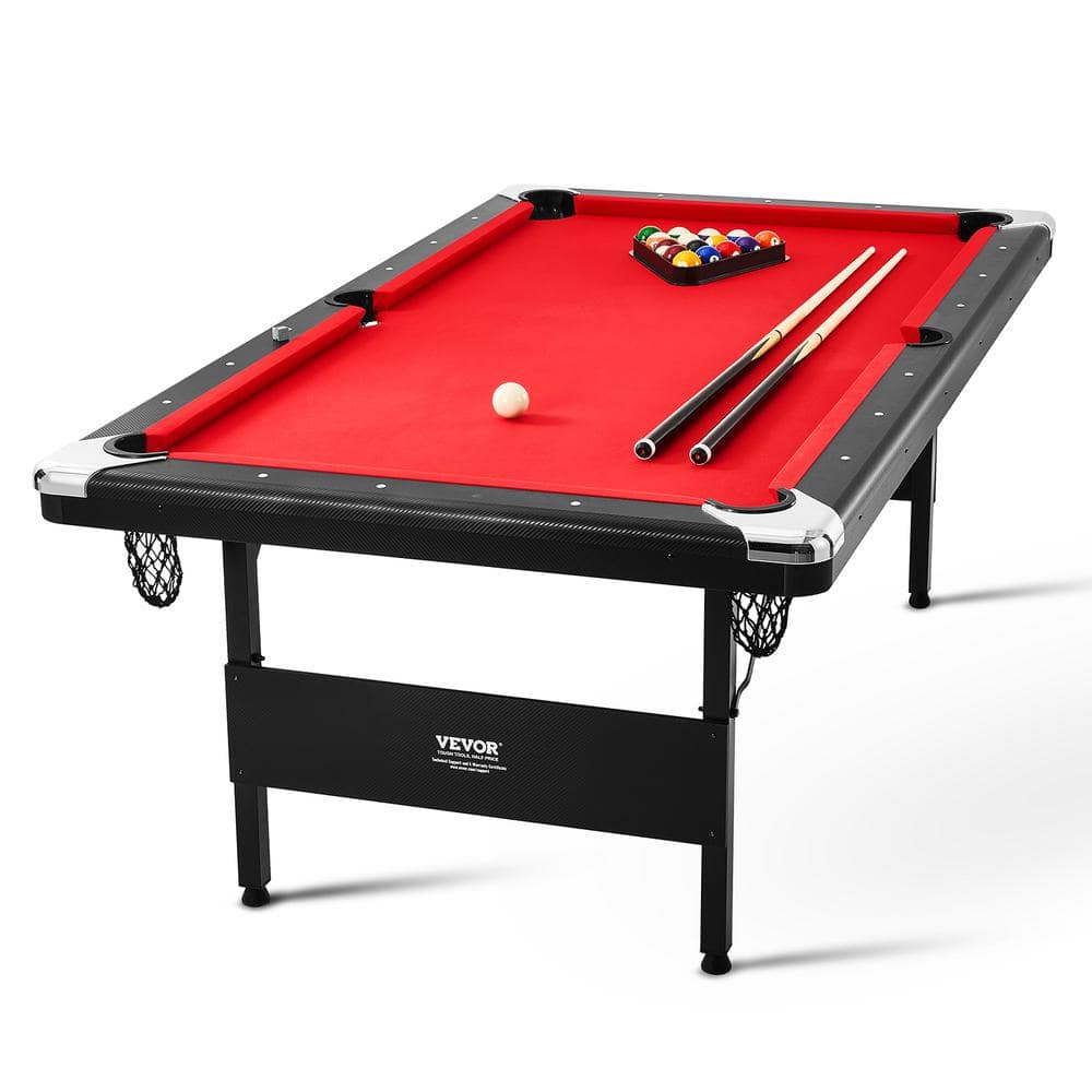 VEVOR Billiards Table, 7 ft. Pool Table, Portable Foldable Space-Saving Table, Billiard Table Set Includes Balls, Cues, Chalks