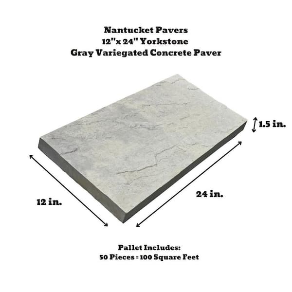 Nantucket Pavers Yorkstone 12 in. x 24 in. x 1.5 in. Tan Variegated Concrete Paver (50-Pieces/100 sq. ft./Pallet)