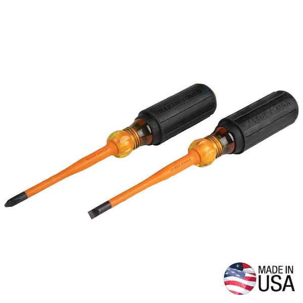 Klein Tools Screwdriver Set, Slim-Tip Insulated Phillips and Cabinet Tips, 2-Piece