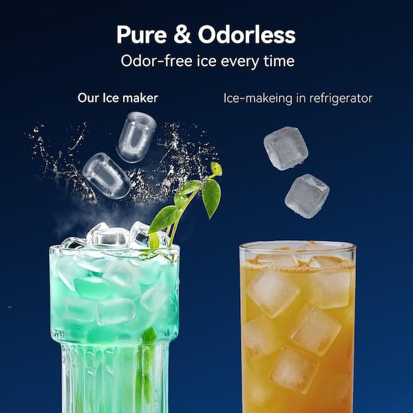 SIMZLIFE 9.4 in. 26.5lb/24H Bullet Ice Countertop Portable Ice