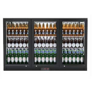 11 cu. ft. Glass Door Counter Height Back Bar Refrigerator with LED Interior Light in Black Coated Steel