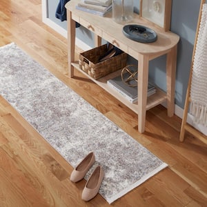 Everyday Rein Abstract Cloud Grey 2 Ft. x 7 Ft. Machine Washable Rug