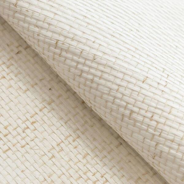 Tempaper White and Natural Warp and Weft Paper Weave Grasscloth Unpasted Textured Wallpaper Sample, 4.5 in. x 4.5 in.