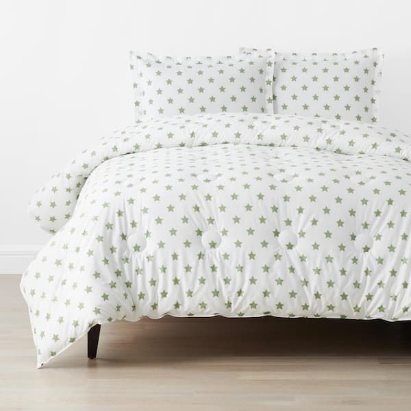 The Company Store Stars Moss Twin/Twin XL Organic Cotton Percale Comforter