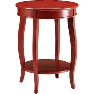 Amelia Red Solid Wood Leg Side Table