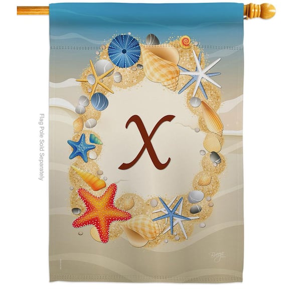 Breeze Decor 2.3 ft. x 3.3 ft. Summer X Initial Beach House Flag 2