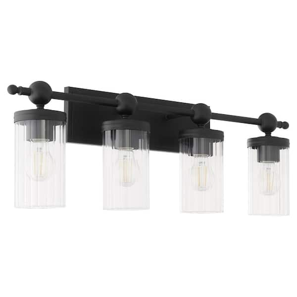 Quorum International Lee Boulevard 4-Light Matte Black Vanity 560-4-59 ...