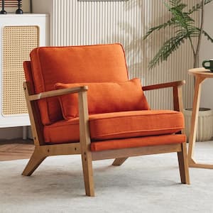 Orange Arm Chair with Wide Armrest