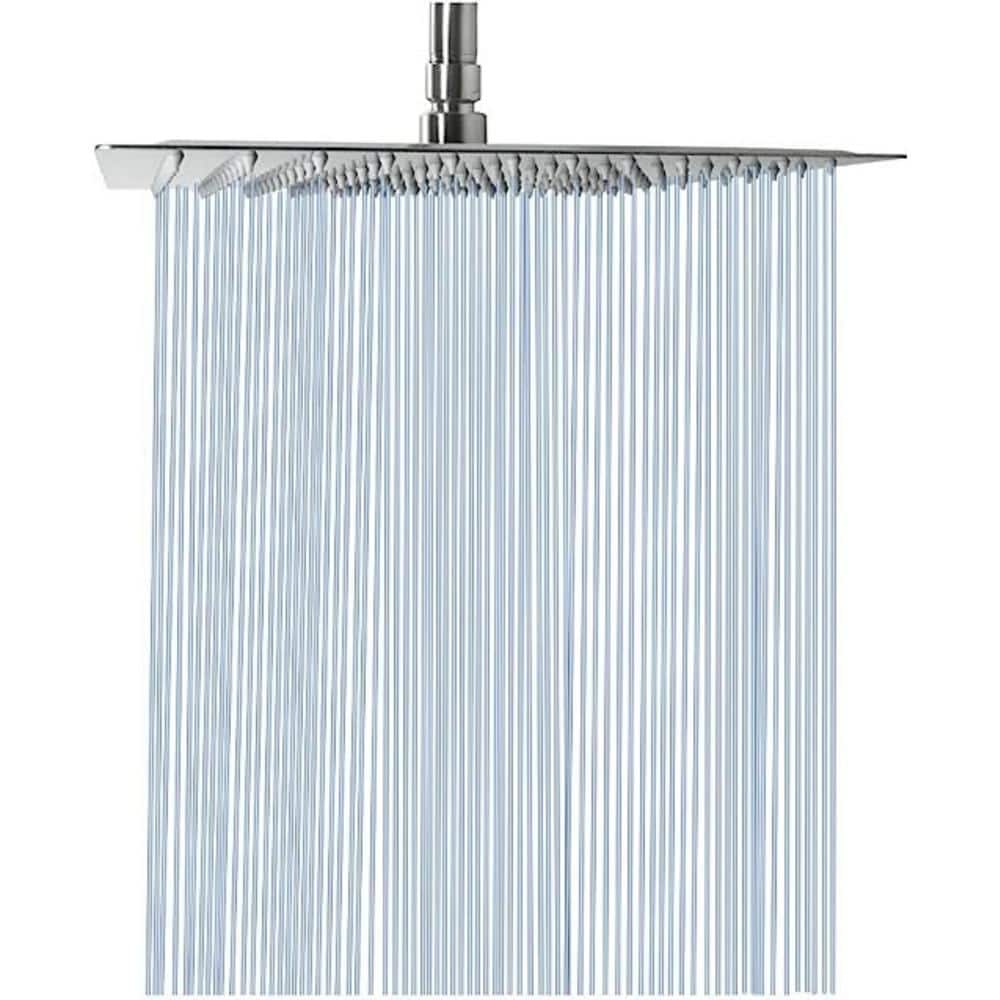 Rain Shower head 4-Spray Patterns with 1.8 GPM 12 in. Wall Mount Rain Fixed