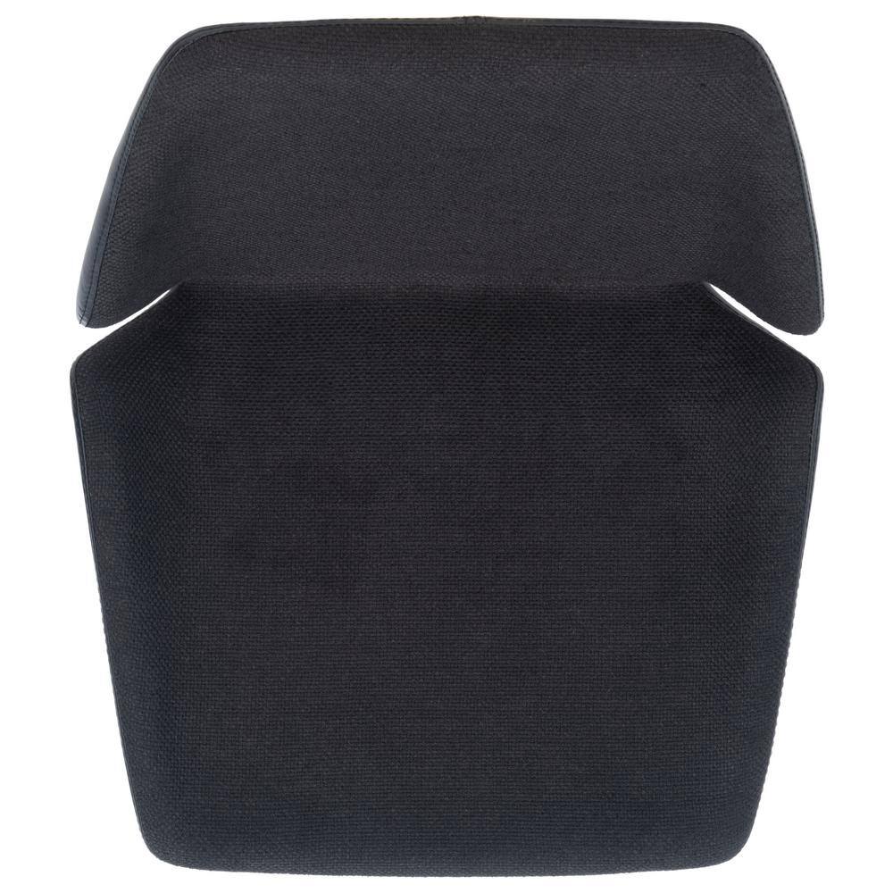 Modern Saddle Style Black Wood and Metal Counter Stool