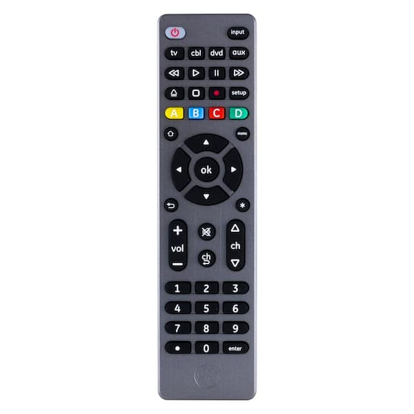 GE 4-Device Universal TV Remote Control in Brushed Graphite