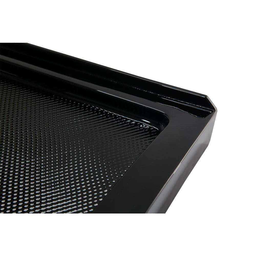 Glossy Black 48 x 36 Acrylic Corner Shower Base with Right Drain