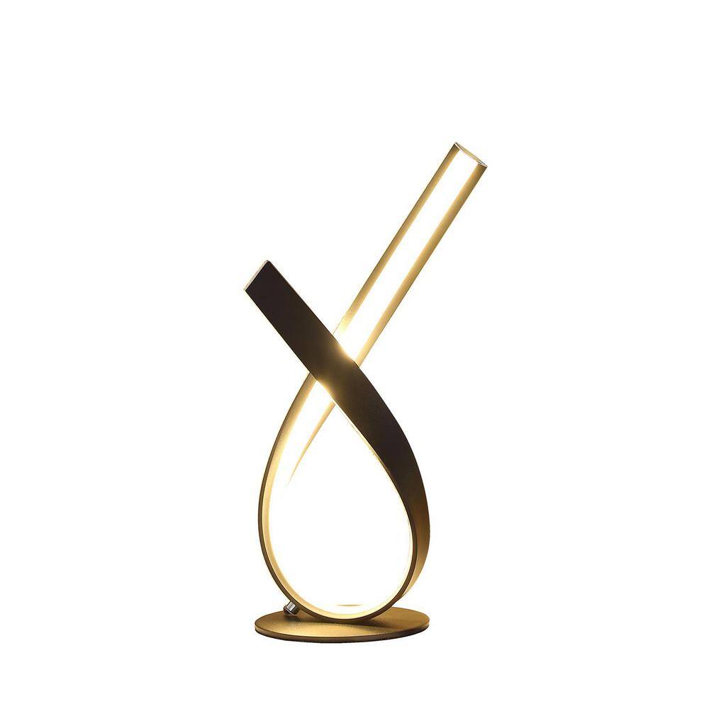 17" Black Metal Abstract Ribbon Bow LED Table Lamp