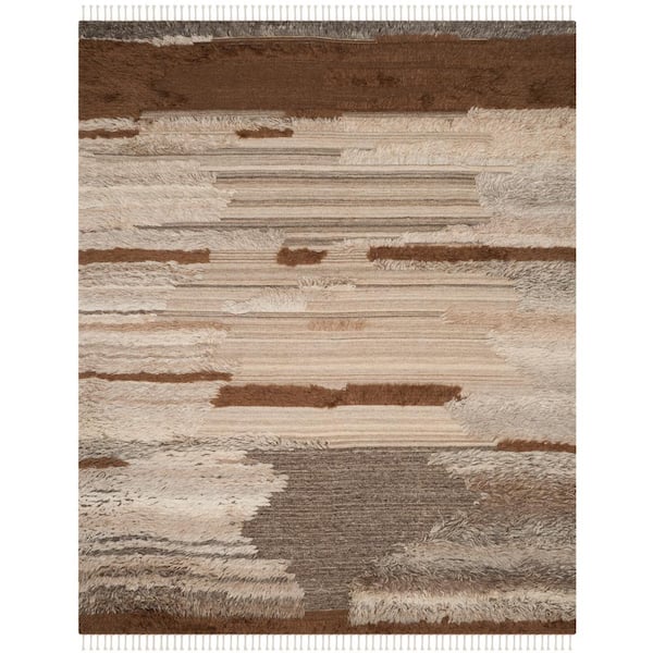 SAFAVIEH Kenya Grey/Brown 10 ft. x 14 ft. Solid Color Area Rug