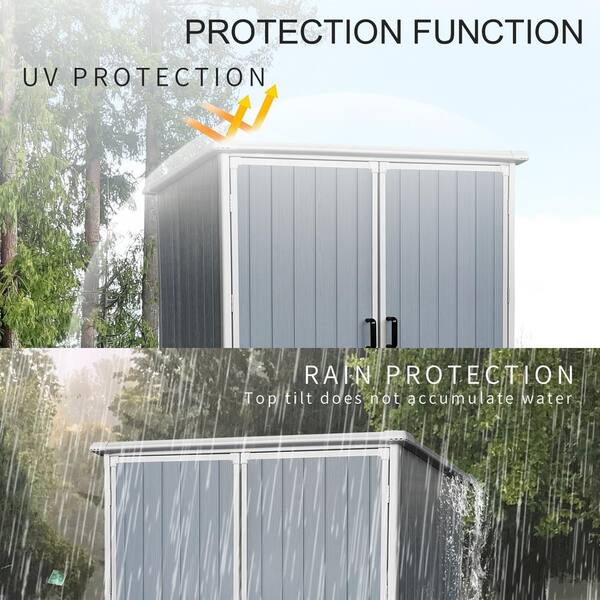 Grey 5 ft. W x 3 ft. D Outdoor Storage Shed Waterproof Resin