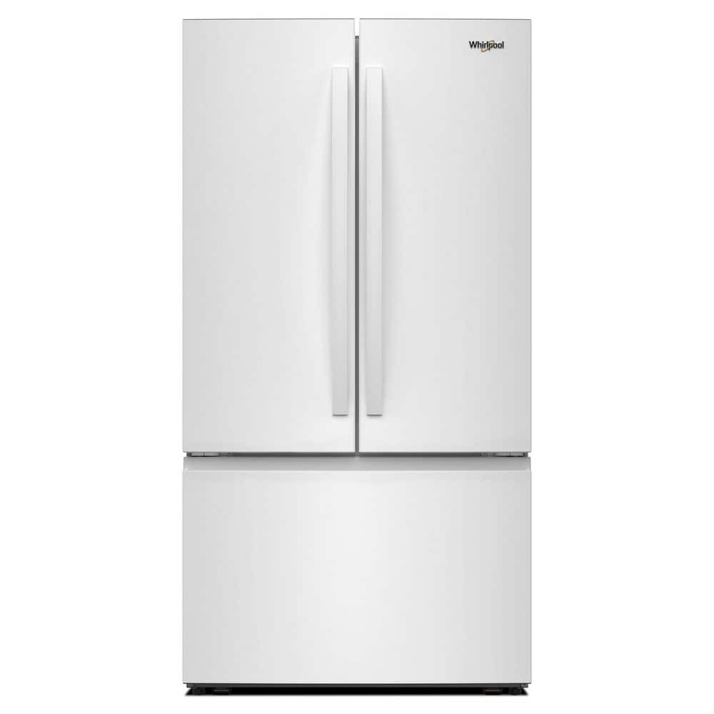 36 in. 31 cu. ft. Freestanding French Door Refrigerator in White with Interior Water Dispenser