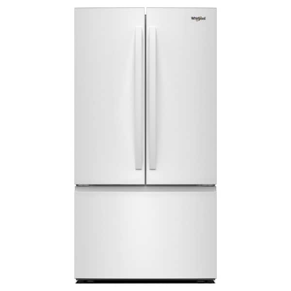36 in. 31 cu. ft. Freestanding French Door Refrigerator in White with Interior Water Dispenser