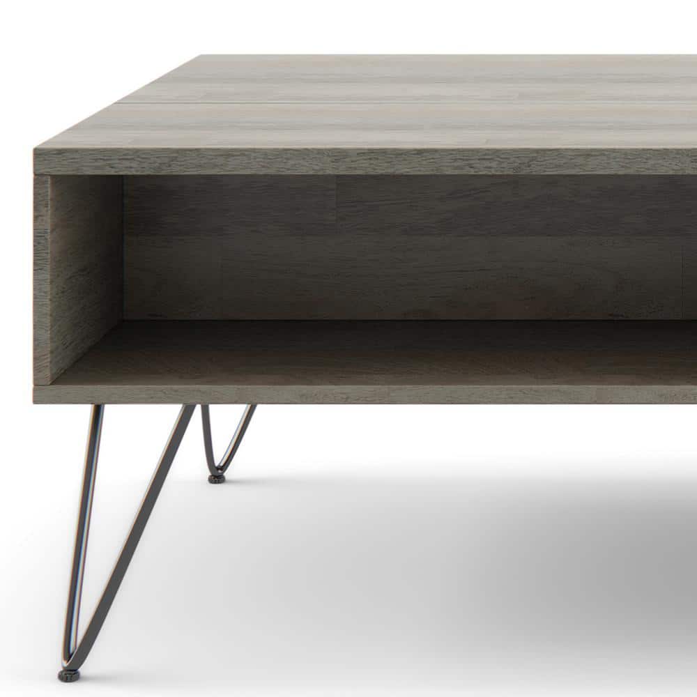 Hunter Grey Mango Wood Lift-Top Coffee Table with Storage