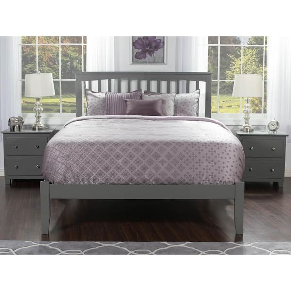 AFI Mission Queen Platform Bed with Open Foot Board in Grey