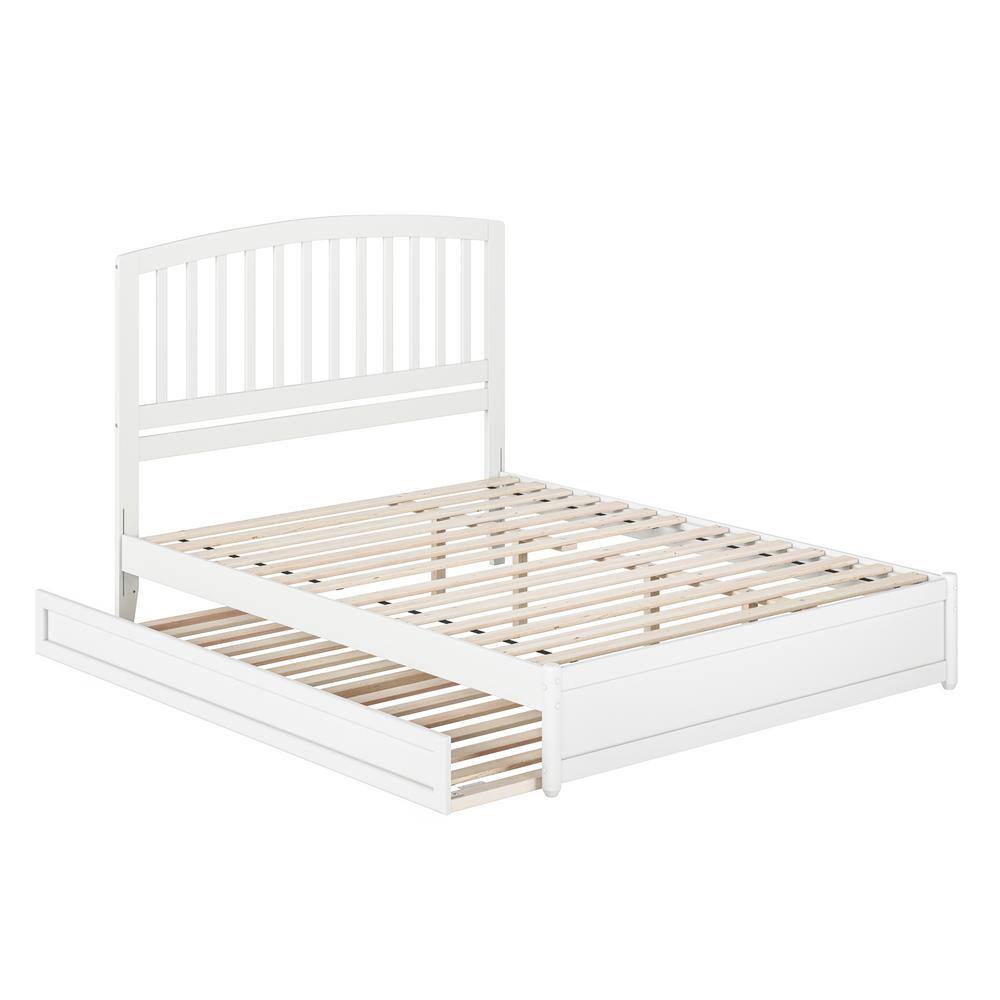 AFI Lucia White Solid Wood Frame Queen Platform Bed with Panel ...