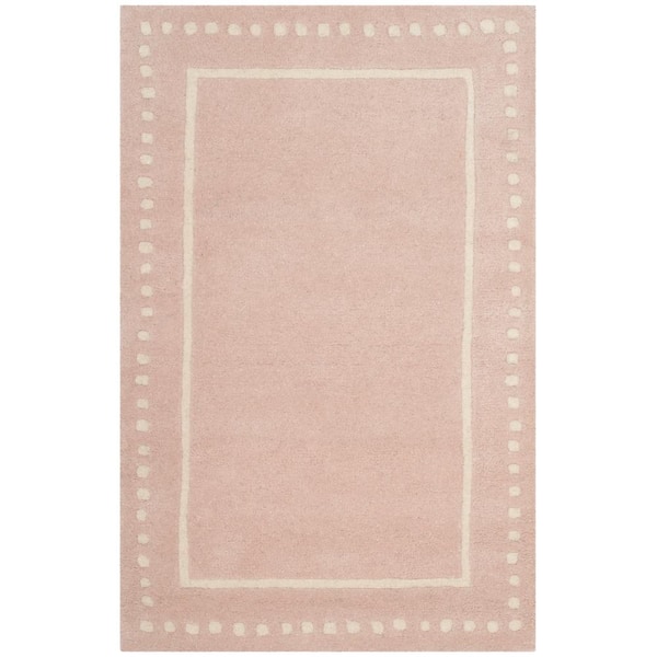 Bella Light Pink/Ivory 2 ft. x 5 ft. Dotted Border Area Rug