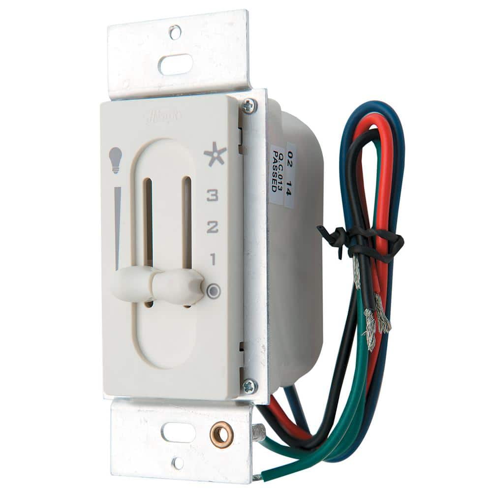 3-Speed Dual Slide Performance White Fan and Light Switch 3-Speed Dual Slide Performance White Fan and Light Switch