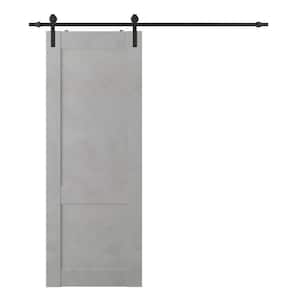 Vona 07R 24 in. x 80 in. Light Urban Finished Composite Core Wood Sliding Barn Door with Hardware Kit