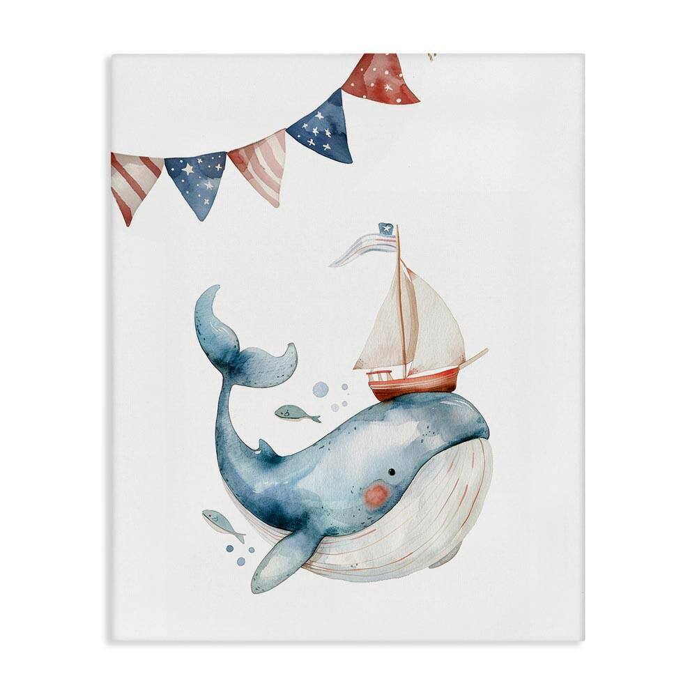 Cute Sailor Whale by LSR Design Studio Unframed Animal Graphic Art Print 20 in. x 16 in. price history on PriceWatchPro