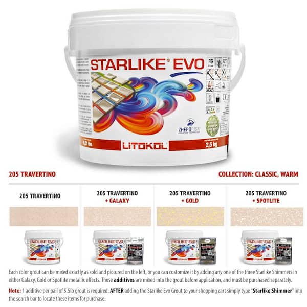 Starlike EVO Epoxy Grout 205 Travertino Classic Collection 2.5 kg - 5.5 lbs.