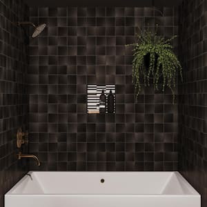 Kaikos Square 4 in. x 4 in. Matte Brown Glass Tile (10.76 sq. ft./Case)