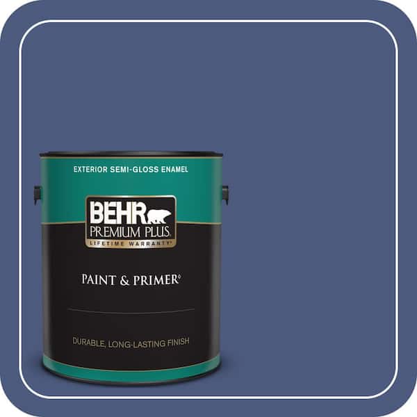 BEHR PREMIUM PLUS 1 gal. #BIC-37 Dark Iris Semi-Gloss Enamel Exterior Paint & Primer