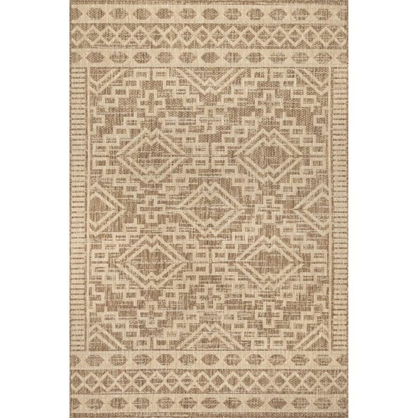 nuLOOM Cari Moroccan Beige 8 ft. x 10 ft. Tribal Indoor/Outdoor Patio Area Rug