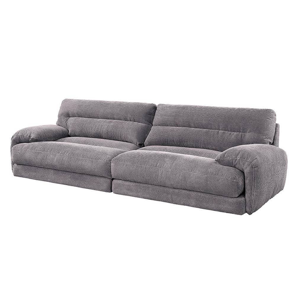 Acme Furniture Cadenza 42 in. Gray Corduroy Solid Microfiber 3