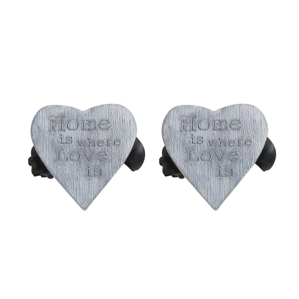 Gray and White Wooden Heart Curtain Tiebacks Set of 2