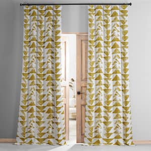 Triad Gold Printed Cotton Blackout Curtain - 50 in. W x 108 in. L (1 Panel)