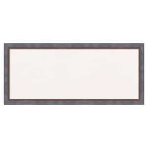 Two Tone Blue Copper Wood White Corkboard 32 in. x 14 in. Bulletin Board Memo Board